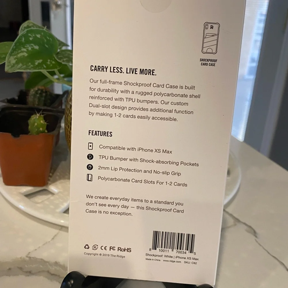 Shockproof Card Case - White and Black iPhone XS Max